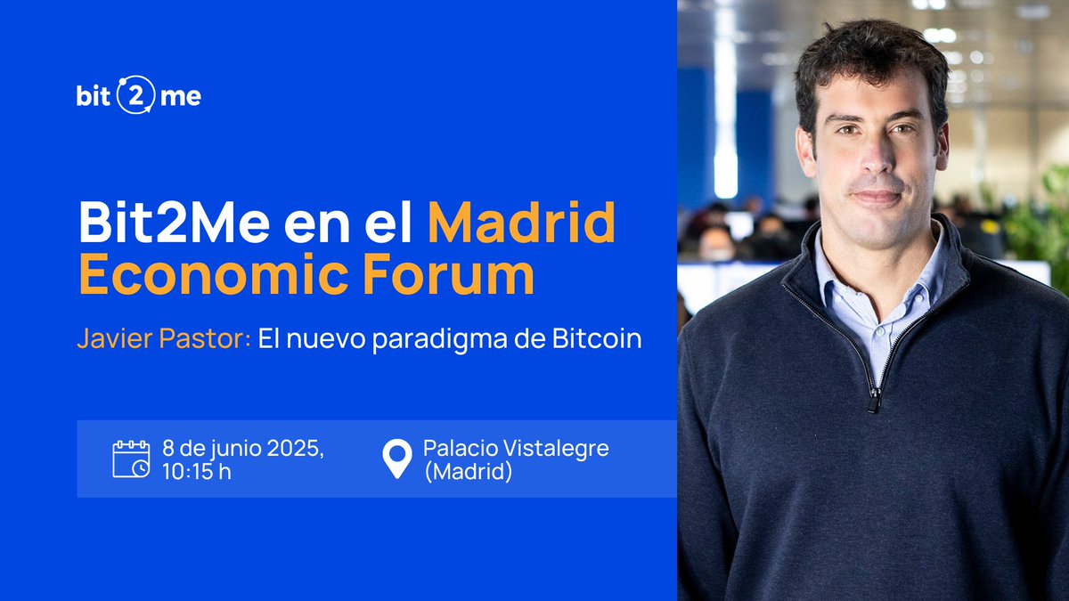 🚨 ¡La cuenta atrás ha comenzado para el @madridecoforum! 📅 7 y 8 de junio  🎤 @Javierbitcoin de #Bit2Me compartirá su visión en 