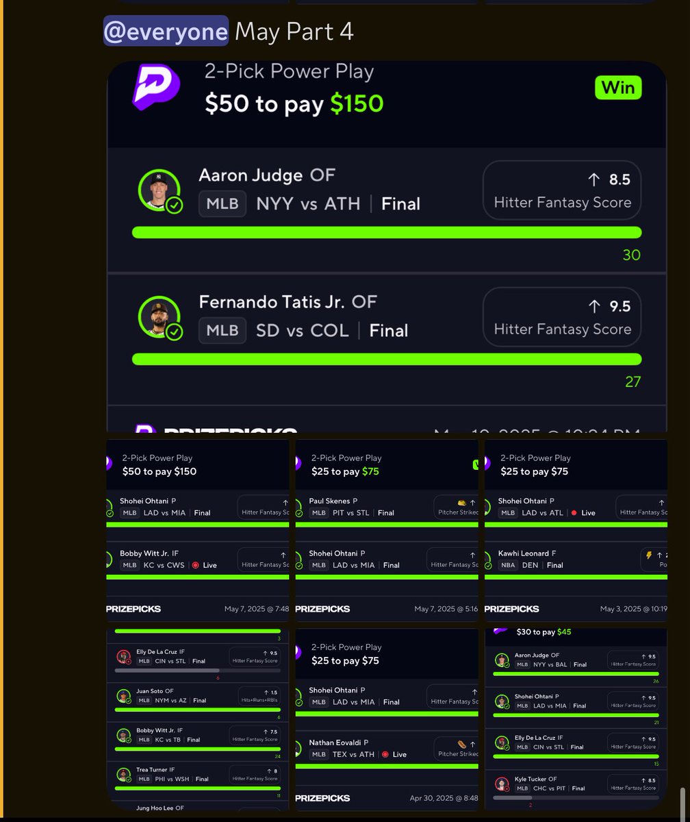 Crazy Month. Only going to get better during the summer. Join the Discord &amp; Patreon….

Discord: Free List &amp; Free Slips
discord.gg/m4AUQqep

Patreon: All my slips &amp; Everything im betting. 
patreon.com/SaucemandelaPi…

✅🔥✅🔥✅🔥✅🔥✅🔥✅

#MLB #NBA #PrizePicks #prizepickslocks