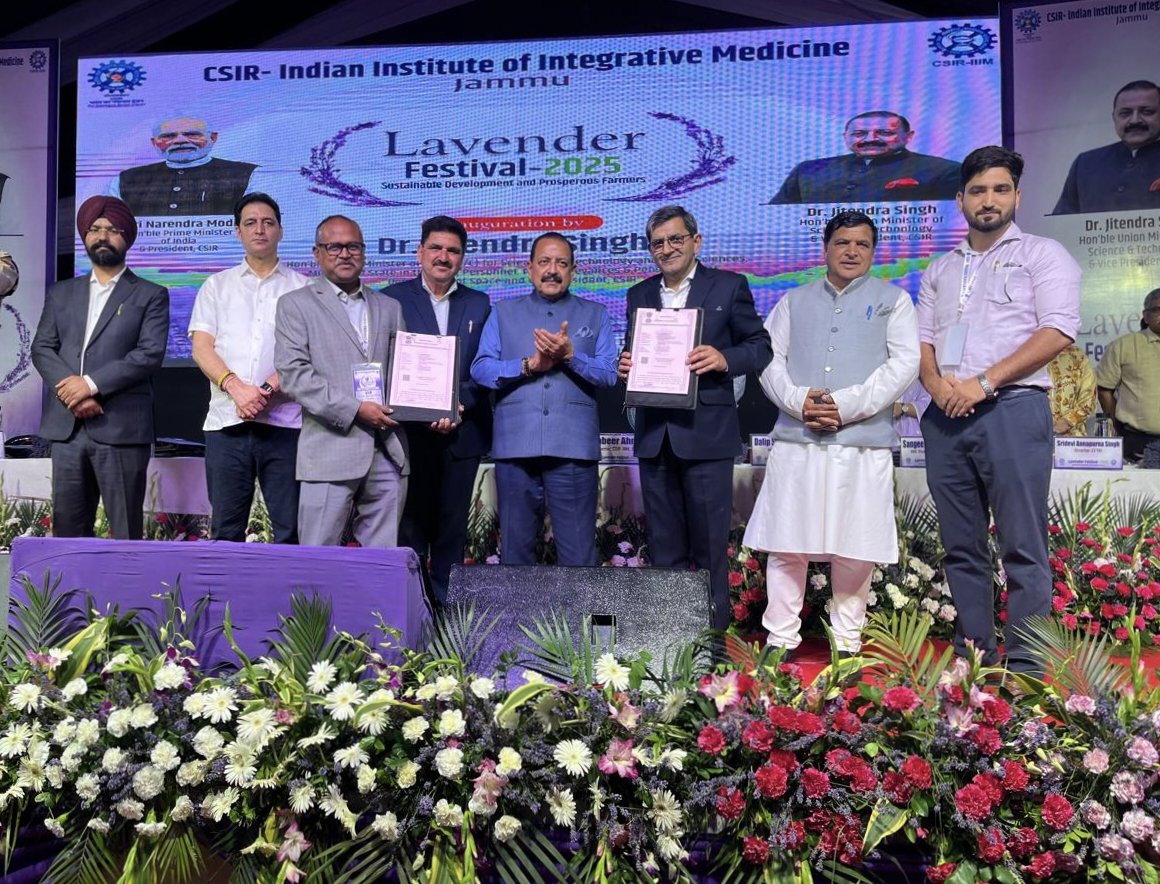 DBT-IBSD (@dbt_ibsd) on Twitter photo BRIC-IBSD, Imphal signed MOU with CSIR-IIIM, Jammu during the Lavender Festival- 2025 in the presence of Dr. Jitendra Singh, Hon'ble Minister of Science and Technology, GOI. <a href="/DBTIndia/">Department of Biotechnology</a> <a href="/DrJitendraSingh/">Dr Jitendra Singh</a> <a href="/PMOIndia/">PMO India</a> <a href="/rajesh_gokhale/">Rajesh Gokhale</a> BRIC-IBSD, Imphal signed MOU with CSIR-IIIM, Jammu during the Lavender Festival- 2025 in the presence of Dr. Jitendra Singh, Hon'ble Minister of Science and Technology, GOI. <a href="/DBTIndia/">Department of Biotechnology</a> <a href="/DrJitendraSingh/">Dr Jitendra Singh</a> <a href="/PMOIndia/">PMO India</a> <a href="/rajesh_gokhale/">Rajesh Gokhale</a>