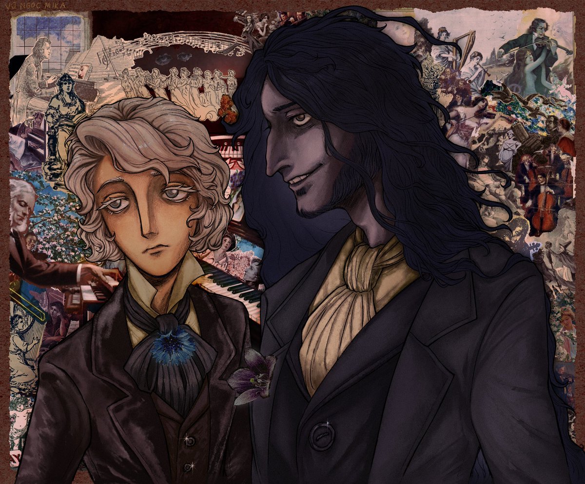 ☺️ Collage of #antofrede in the style of Paganini and Chopin!
Most materials are from the Etude Magazines, I’ll have the exceptions credited by tomorrow.

#identityv