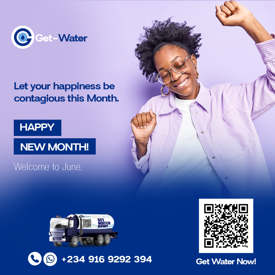 getwaterng's tweet photo. Hello June! 💧
Let your happiness flow freely this month, like we keep your water flowing! 💙
From all of us at Get-Water, we wish you joy, peace, and refreshing moments all through June.
#HappyNewMonth #WelcomeJune #GetWaterNow #StayHydrated #WaterDelivery #NigeriaBusiness https://t.co/2Iy0OmEnS2