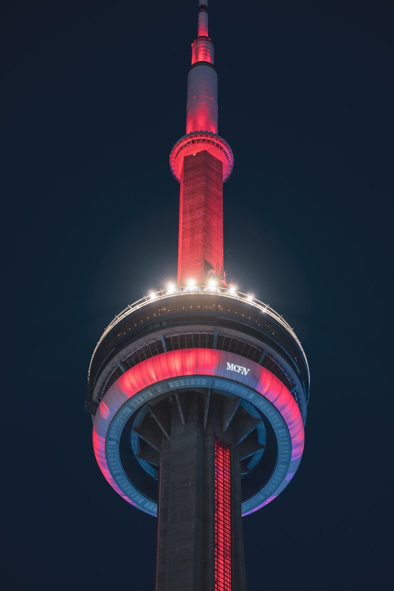 CN Tower / Tour CN (@tourcntower) on Twitter photo In June, which is National Indigenous History Month, the CN Tower's Radome will feature images from the logo of the <a href="/mcfirstnation/">Mississaugas of the Credit First Nation</a> which is the Treaty holder for the land on which the CN Tower stands. Learn more: mncfn.ca/about-mncfn/ In June, which is National Indigenous History Month, the CN Tower's Radome will feature images from the logo of the <a href="/mcfirstnation/">Mississaugas of the Credit First Nation</a> which is the Treaty holder for the land on which the CN Tower stands. Learn more: mncfn.ca/about-mncfn/