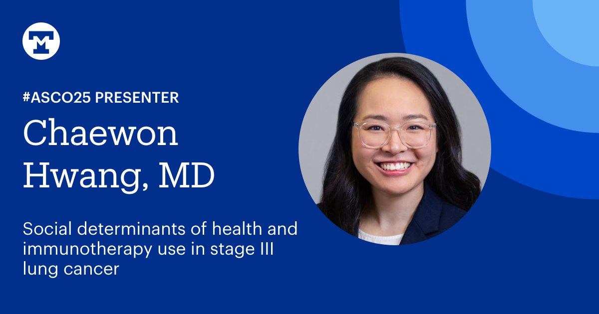 Tufts Medical Center Research (@tuftsmcresearch) on Twitter photo #ASCO25 today: #TuftsMedicine @tuftsmcradonc's <a href="/ChaewonHwangMD/">Chaewon Hwang, M.D.</a> presents in Hall A - Posters, 9 AM to noon CT: How social determinants of health affect immunotherapy use in patients with stage III non-small cell lung cancer after chemoradiation. bit.ly/4mW2PRB #ASCO25 today: #TuftsMedicine @tuftsmcradonc's <a href="/ChaewonHwangMD/">Chaewon Hwang, M.D.</a> presents in Hall A - Posters, 9 AM to noon CT: How social determinants of health affect immunotherapy use in patients with stage III non-small cell lung cancer after chemoradiation. bit.ly/4mW2PRB