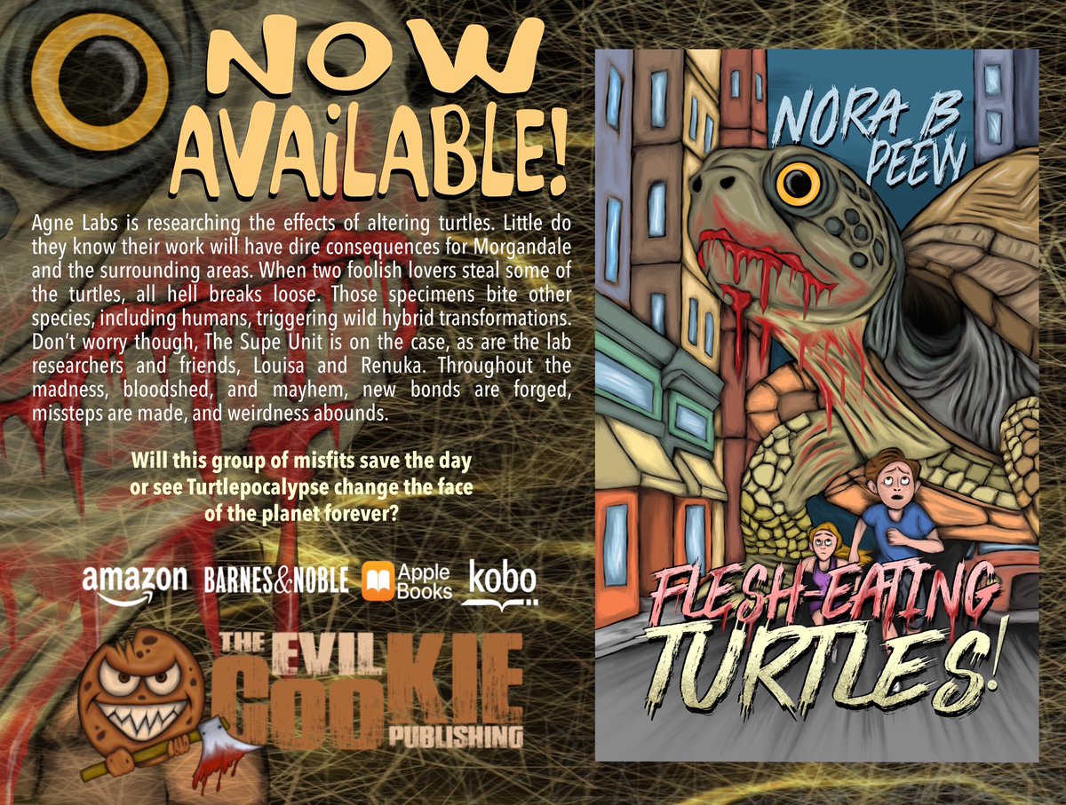 The Evil Cookie Publishing (@evilcookiepub) on Twitter photo NEW RELEASE: Think you can outrun turtles? Think again. The beastly new novel FLESH-EATING TURTLES! from Nora B. Peevy is out of it’s shell and now available everywhere books are sold! CHOMP-CHOMP!
<a href="/NoraBPeevy/">Nora B. Peevy</a>
> theevilcookie.com
> Amazon: amazon.com/dp/B0F99PNZLJ NEW RELEASE: Think you can outrun turtles? Think again. The beastly new novel FLESH-EATING TURTLES! from Nora B. Peevy is out of it’s shell and now available everywhere books are sold! CHOMP-CHOMP!
<a href="/NoraBPeevy/">Nora B. Peevy</a>
> theevilcookie.com
> Amazon: amazon.com/dp/B0F99PNZLJ