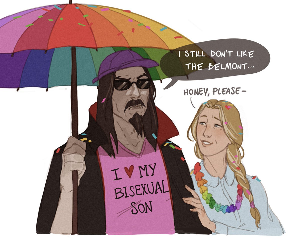 Dracula is very supportive but THERE ARE LIMITS! 🦇
(unknown artist)
#Castlevania #Dracula #LisaTepes #PrideMonth
