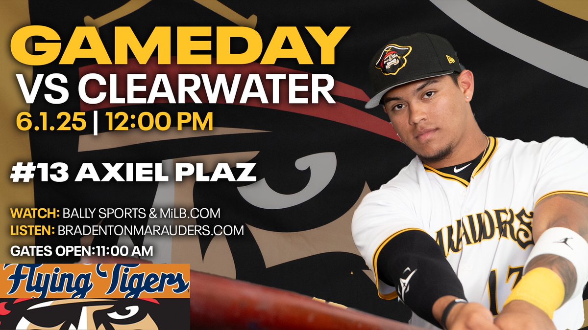 Bradenton Marauders (@the_marauders) on Twitter photo Bradenton is back in action in today's rubber match game against Lakeland!
Watch: MiLB.TV 📺
Listen: 📻
milb.com/bradenton/fans…
On the Call:<a href="/Max_Tanzer/">Max Tanzer</a>
#ItAllBeginsInBradenton⚾️🏴☠️ Bradenton is back in action in today's rubber match game against Lakeland!
Watch: MiLB.TV 📺
Listen: 📻
milb.com/bradenton/fans…
On the Call:<a href="/Max_Tanzer/">Max Tanzer</a>
#ItAllBeginsInBradenton⚾️🏴☠️