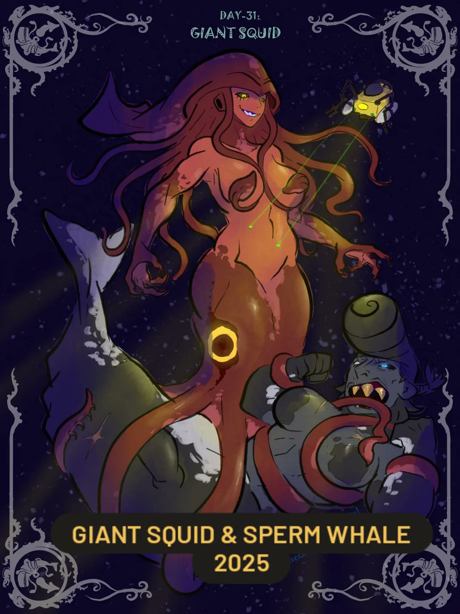 With Mermay over, I hope ya'll enjoy this one this year. And to send it off, a comparison of the old and new Giant Squid vs Sperm Whale battle. Till next Mermay,  stay fresh! 🦑✨️