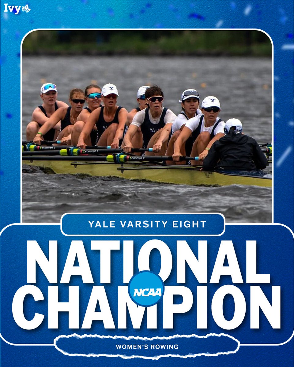 Ivy League (@ivyleague) on Twitter photo THE EIGHT IS GREAT π.
<a href="/YaleWCrew/">Yale Women's Crew</a>'s Varisty Eight won the National Title (βΌοΈ) with a time of 6:06.138.
Congrats Bulldogs! πΏπ£ββοΈ THE EIGHT IS GREAT π.
<a href="/YaleWCrew/">Yale Women's Crew</a>'s Varisty Eight won the National Title (βΌοΈ) with a time of 6:06.138.
Congrats Bulldogs! πΏπ£ββοΈ