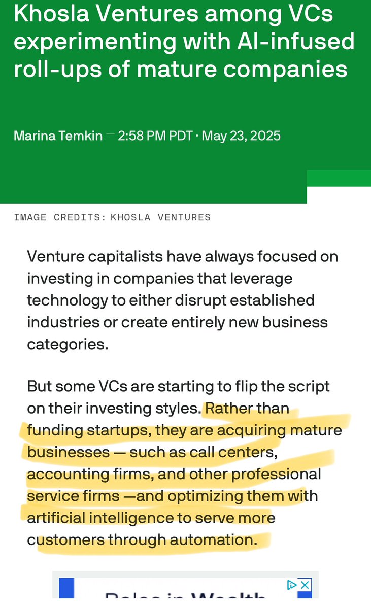This is inevitable. Though don’t we think PE is going to be much better at this than the VCs?