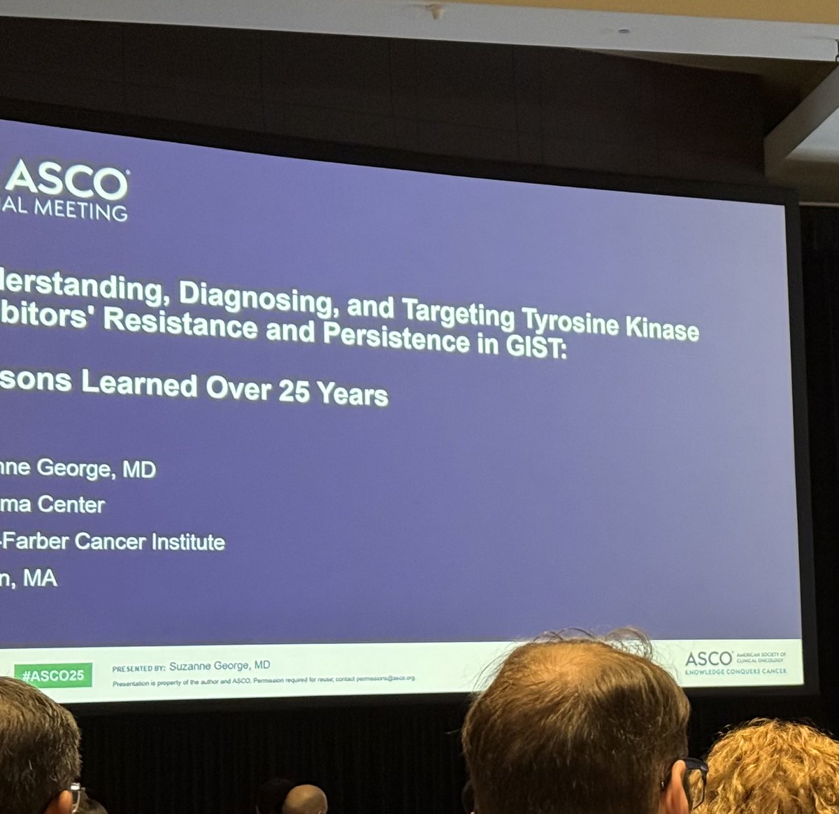 wagsmd's tweet image. Dr. George presents 25 years of progress in #GIST 👏🏻 @DanaFarberNews @DrSarcoma #ASCO25