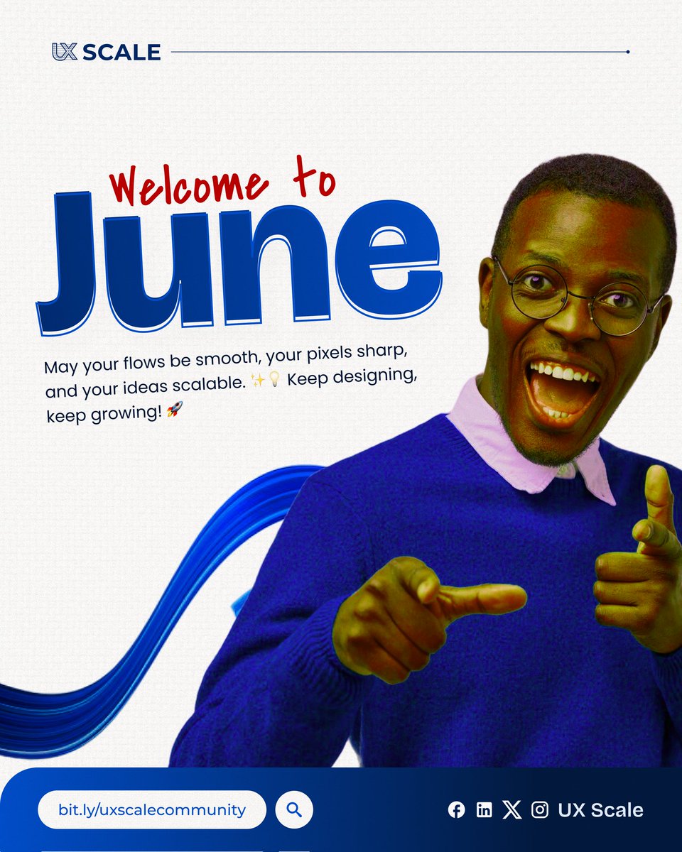 Hello, June! 🌞✨ 

A brand new month is here, full of fresh starts, exciting possibilities, and endless opportunities to grow. 

Join our vibrant community and let’s make this month the most inspiring one yet! 💬🤝  

👉 bit.ly/uxscalecommuni…