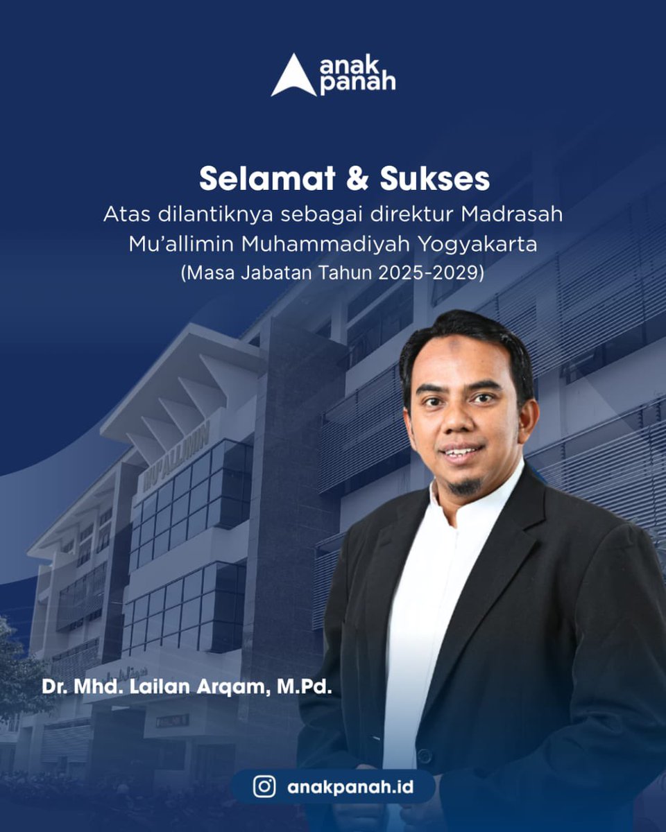 Selamat kepada Assoc. Prof. Dr. Lailan Arqam, M.Pd. atas amanah yang diberikan sebagai direktur <a href="/Muallimin/">Madrasah Mu'allimin</a> . Saatnya sekolah calon guru dipimpin oleh calon Guru Besar. 🫡