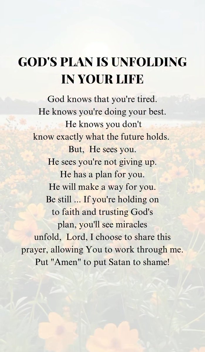 God's plan is unfolding in your life