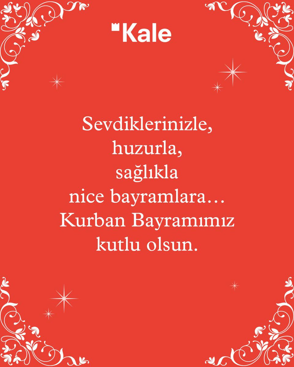 Bir arada olmanın sevincini hissettiren nice güzel bayramlara...

Kurban Bayramımız kutlu olsun.
#KurbanBayramı #İyiBakDünyana #KaleGrubu