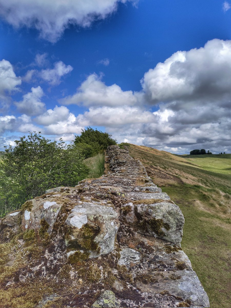 Big blue skies here over #hadrianswall #nationaltrail at #cawfields