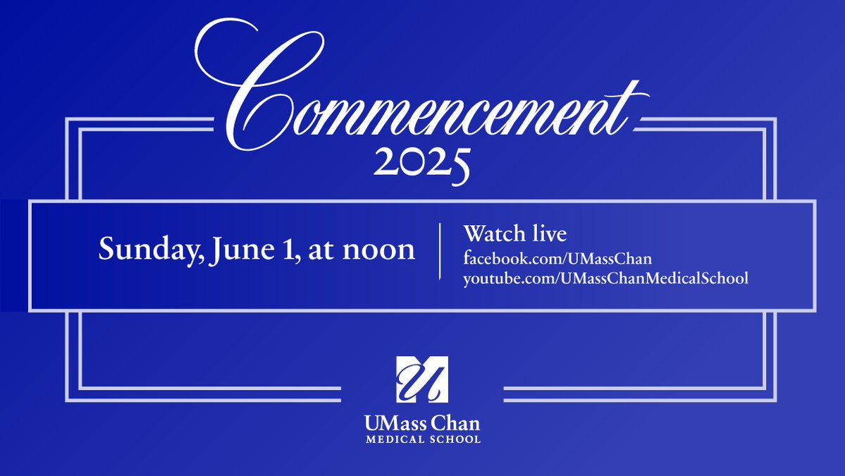 UMass Chan Medical School (@umasschan) on Twitter photo UMass Chan Medical School’s 52nd Commencement is today! Tune into our livestream at 11:45 a.m. to watch the students process into the tent; the ceremony starts at noon. Watch on YouTube (direc.to/nkhU) or Facebook (direc.to/nkkt). #UMassChan2025 #UMass <a href="/UMass/">University of Massachusetts</a> UMass Chan Medical School’s 52nd Commencement is today! Tune into our livestream at 11:45 a.m. to watch the students process into the tent; the ceremony starts at noon. Watch on YouTube (direc.to/nkhU) or Facebook (direc.to/nkkt). #UMassChan2025 #UMass <a href="/UMass/">University of Massachusetts</a>