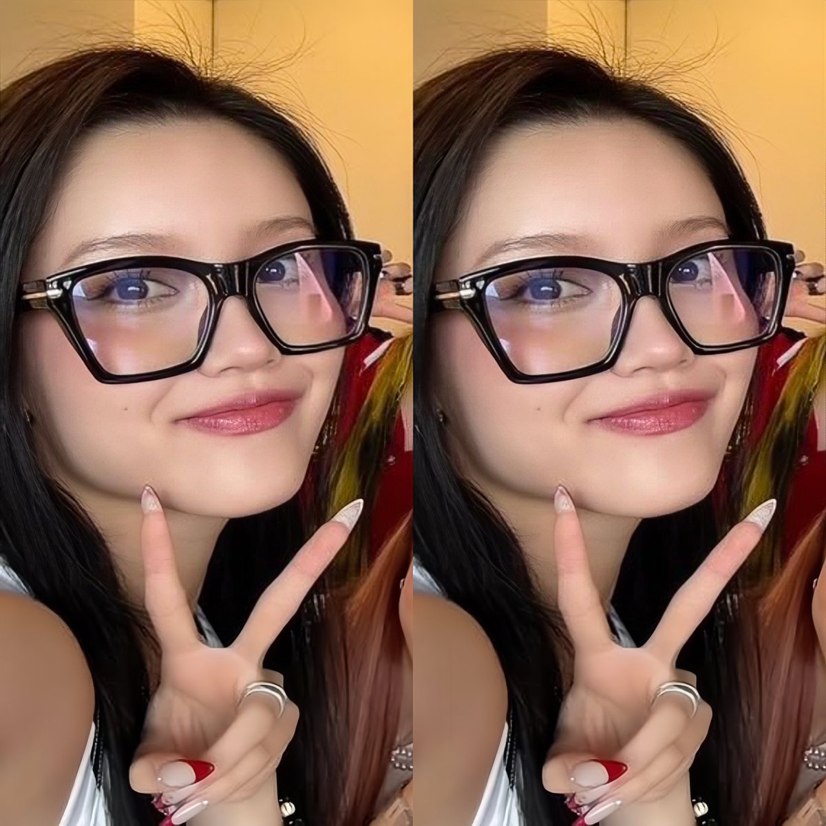 chisa with glasses and dark hair… yeah, i'm obsessed