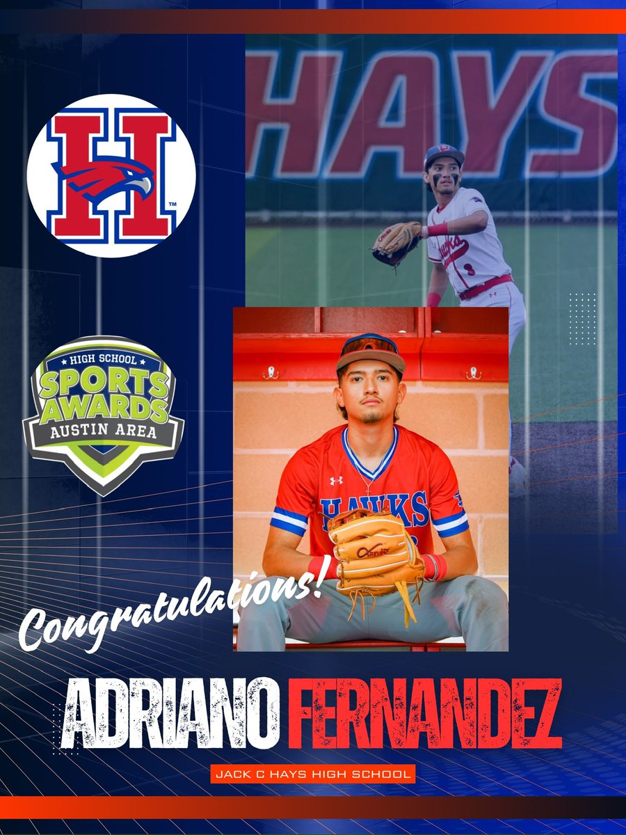 Jack C Hays High School Athletics (@gohayshawks) on Twitter photo Congratulations to Adriano on his selection to the Austin Area Sports Awards! <a href="/Hawk_Hardball/">Hays Hawks Baseball</a> <a href="/statesman/">Austin Statesman</a> <a href="/Hays_Hawks/">Hays High School</a> <a href="/HaysCISD/">Hays CISD</a> Congratulations to Adriano on his selection to the Austin Area Sports Awards! <a href="/Hawk_Hardball/">Hays Hawks Baseball</a> <a href="/statesman/">Austin Statesman</a> <a href="/Hays_Hawks/">Hays High School</a> <a href="/HaysCISD/">Hays CISD</a>