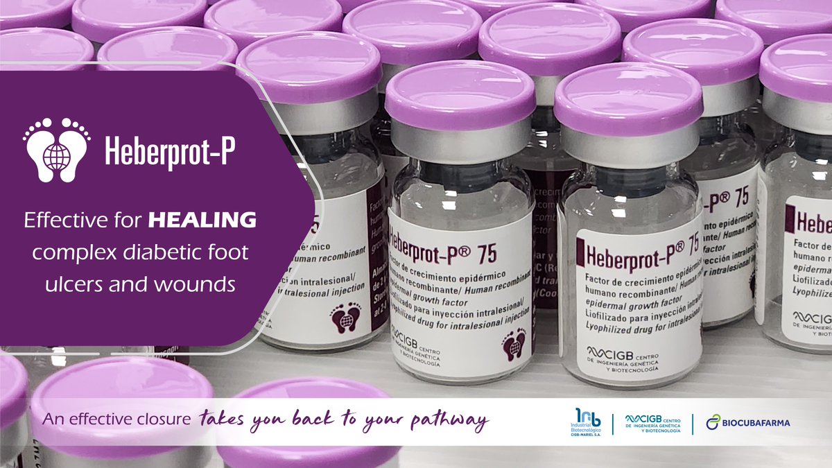 1ro. de junio de 2001: primera aplicación del #Heberprot_P que revolucionó el tratamiento de las úlceras del pie diabético. Reduce un 75% el riesgo relativo de amputación. Ha beneficiado a más de 450,000 pacientes. Único de su tipo en el mundo, es un logro de la #biotecnología🇨🇺.