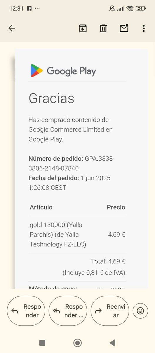 elgriego27's tweet photo. @YallaParchis Compré en su tienda no es primera vez y no me diera n lasonedas ni me regresará n el dinero; me mandaron a disputarlo cuando n @GooglePlay así como me Tovar n a mí lo hacen x n otros usuarios y son millones los que se quedan @YallaParchis https://t.co/tTURYKIfGe
