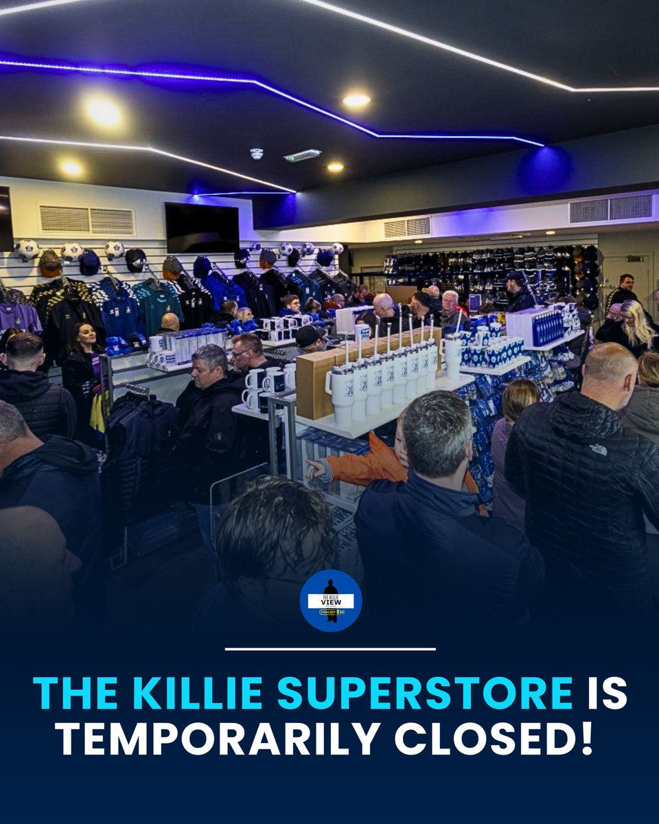 SalopianKillie's tweet photo. 📢 Store Update: The Killie Superstore and online shop are temporarily closed.

Set to reopen on Friday, June 6th — thank you for your continued support, Killie fans! 💙 

#KillieFC #KTID https://t.co/H2c1KR8sWf