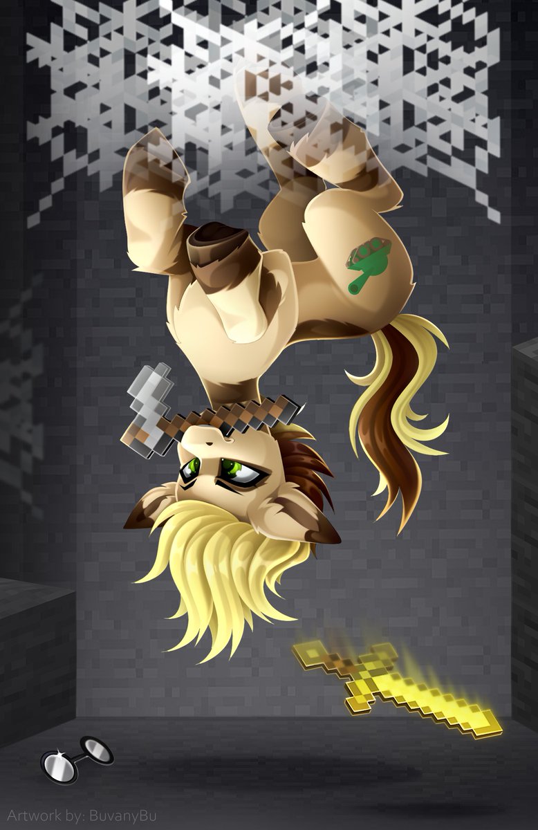 Minecraft commission! 
She dropped her sword, time to work with a hoe.
#mlp #Pony