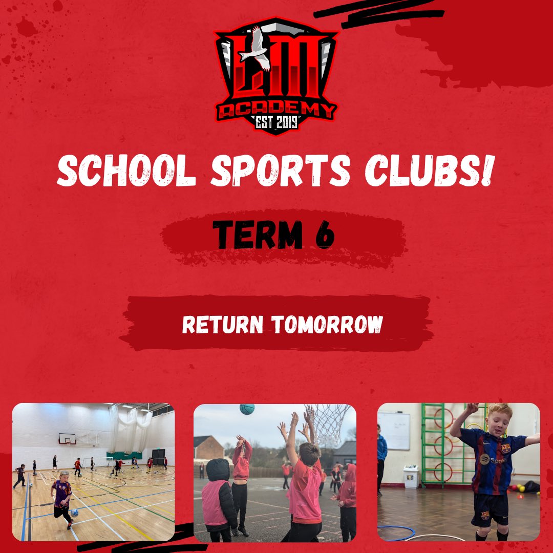 LM Academy (@lm_academy19) on Twitter photo πββοΈβ½ School Sports Clubs Are Back! β½πββοΈ
Weβre excited to kick off Term 6 with the return of our school sports clubs starting tomorrow! Itβs the final term of the academic year β a perfect opportunity to keep your child active, healthy, and having fun with friends.
Regular πββοΈβ½ School Sports Clubs Are Back! β½πββοΈ
Weβre excited to kick off Term 6 with the return of our school sports clubs starting tomorrow! Itβs the final term of the academic year β a perfect opportunity to keep your child active, healthy, and having fun with friends.
Regular