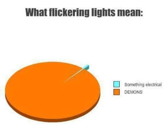 I don't know why flickering lights bother Jehovah's Witnesses so much. They get New Light all the time.