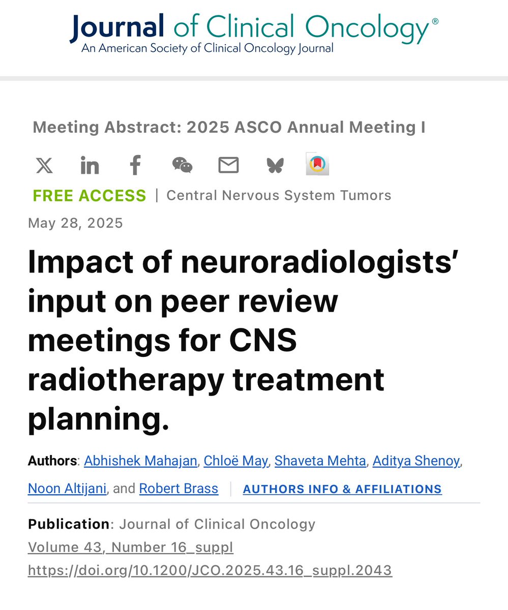 Abhishek Mahajan (@amcancerimaging) on Twitter photo 🧠 New study presented at #ASCO25!
Adding neuroradiologists to CNS RT peer review improved:
✔️ Metastasis delineation
✔️ Precision in complex meningioma targeting
✔️ Treatment plan quality
Multidisciplinary input matters <a href="/shaveta_mehta/">Shaveta Mehta</a> <a href="/CCCNHS/">The Clatterbridge Cancer Centre</a>
🔗 ascopubs.org/doi/abs/10.120…
#RadOnc 🧠 New study presented at #ASCO25!
Adding neuroradiologists to CNS RT peer review improved:
✔️ Metastasis delineation
✔️ Precision in complex meningioma targeting
✔️ Treatment plan quality
Multidisciplinary input matters <a href="/shaveta_mehta/">Shaveta Mehta</a> <a href="/CCCNHS/">The Clatterbridge Cancer Centre</a>
🔗 ascopubs.org/doi/abs/10.120…
#RadOnc