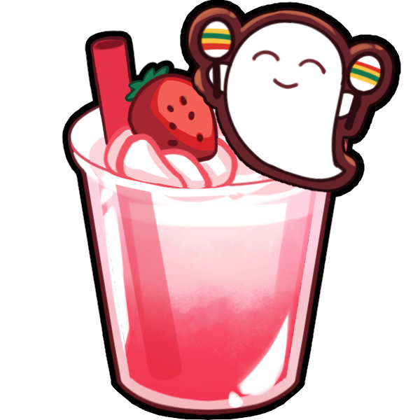 「マラカスおばけいちごラテ #とりにてぃ〜ふぉ〜す」|青野ユウ🐧のイラスト