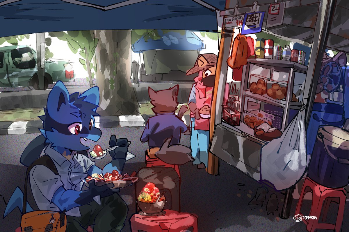 eating ROJAK and Ais Kacang after school!