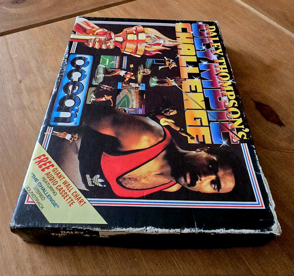 MarkRJones1970's tweet image. And, as has been pointed out to me, a sealed copy of 'Daley Thompson's Olympic Challenge' is given as a present in episode 4 #ZXSpectrum #OceanSoftware #RetroGaming