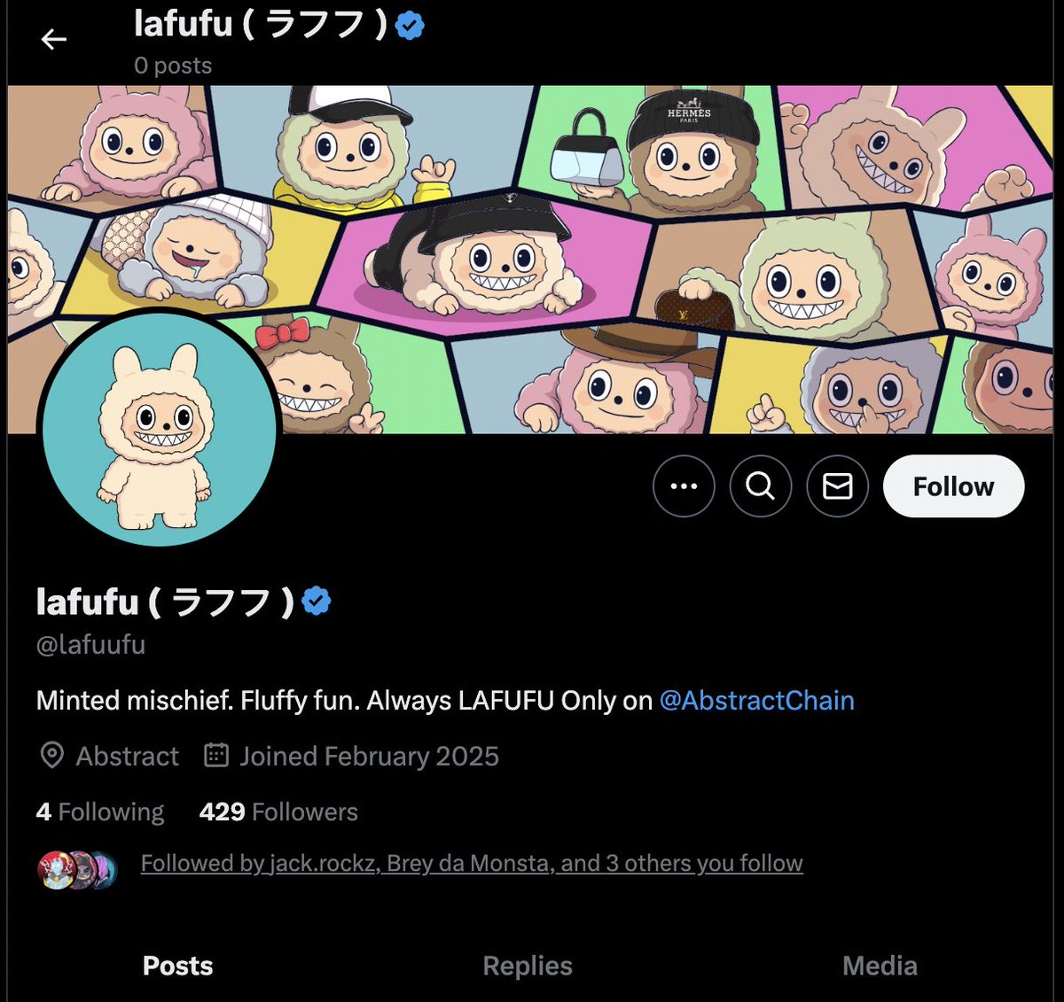 Another early project I'm watching closely. 

@lafuufu is launching on <a href="/AbstractChain/">Abstract</a>. Proven team and doxxed founder. A sneak peek of the art looks cute. Utility is also coming. You can see good mutuals as well.

Like and retweet. 
Drop your wallet address.