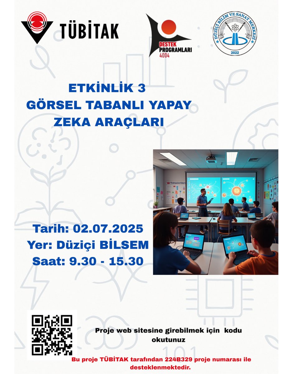 🎨 Etkinlik 3’te görsel tabanlı YZ araçları keşfedilecek!
🧠 Kavramsal görselleştirme, fikirden tasarıma geçiş ve yaratıcı dijital ifade biçimleri geliştirilecek.
📍2 Temmuz | 09.30–15.30
🌐 Web: …iktedijitalgirişimcilik.my.canva.site
📸 Instagram: @224_b329
<a href="/Tubitak/">TÜBİTAK</a> <a href="/tcmeb/">Millî Eğitim Bakanlığı</a> <a href="/MebOrgm/">Özel Eğitim ve Rehberlik Hiz. Genel Müdürlüğü</a>
