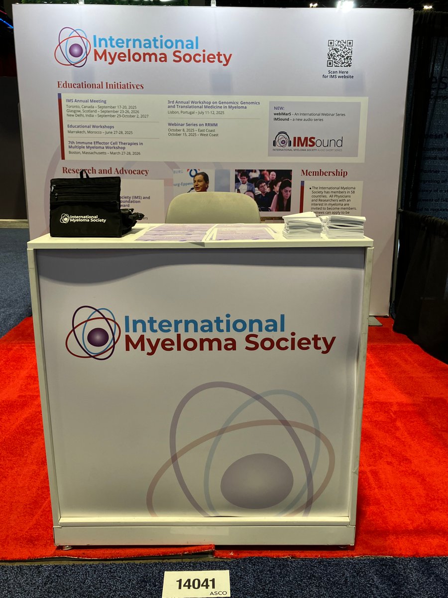 Good morning #ASCO25 attendees! We're so excited to meet you at Booth 14041 - come say hi! We can't wait to tell you about #IMS25, funding opportunities, workshops, membership, and more. We are here until 5 pm!