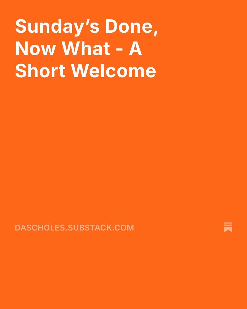 Something new…. substack.com/@dascholes?r=4…