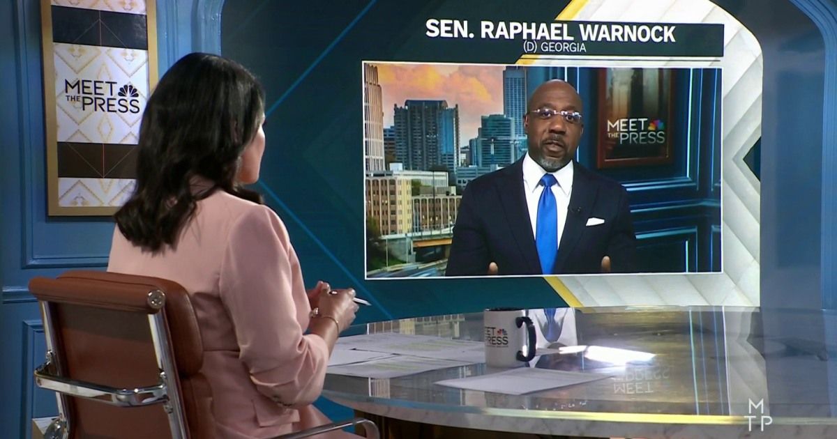 In an exclusive interview with Meet the Press, Sen. Raphael Warnock (D-Ga.) does not answer directly to a former Harris campaign senior adviser saying the Democratic Party would have been stronger had former President Biden dropped out of the race sooner. nbcnews.com/meet-the-press…