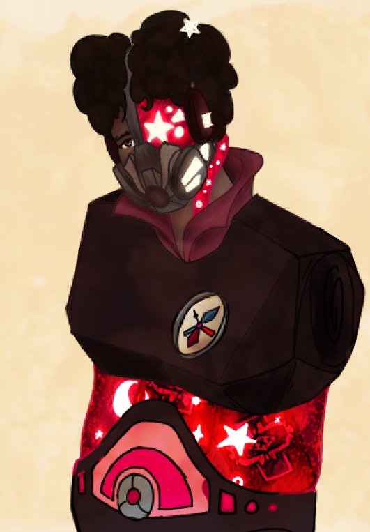 Limbless demoman oc what i just made by some ideas of a tiktok hhhh also the stain on the background is just my food on overlay

WIP