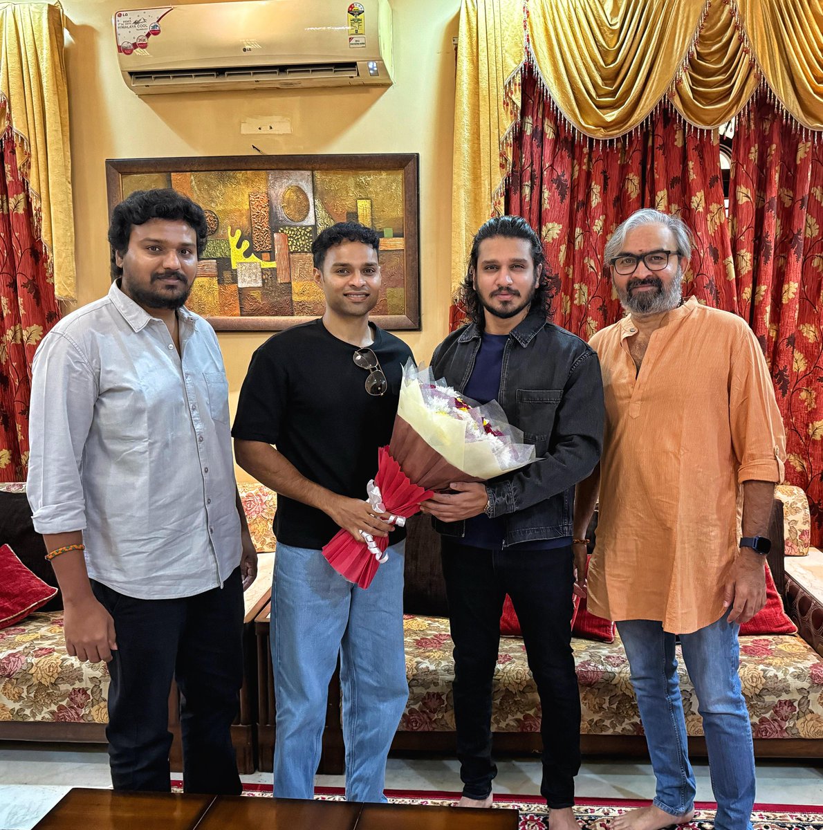 Box Office (@box_office_bo) on Twitter photo The teams of #Swayambhu and #TheIndiaHouse met <a href="/actor_Nikhil/">Nikhil Siddhartha</a> today and wished him on his birthday. The teams of #Swayambhu and #TheIndiaHouse met <a href="/actor_Nikhil/">Nikhil Siddhartha</a> today and wished him on his birthday.