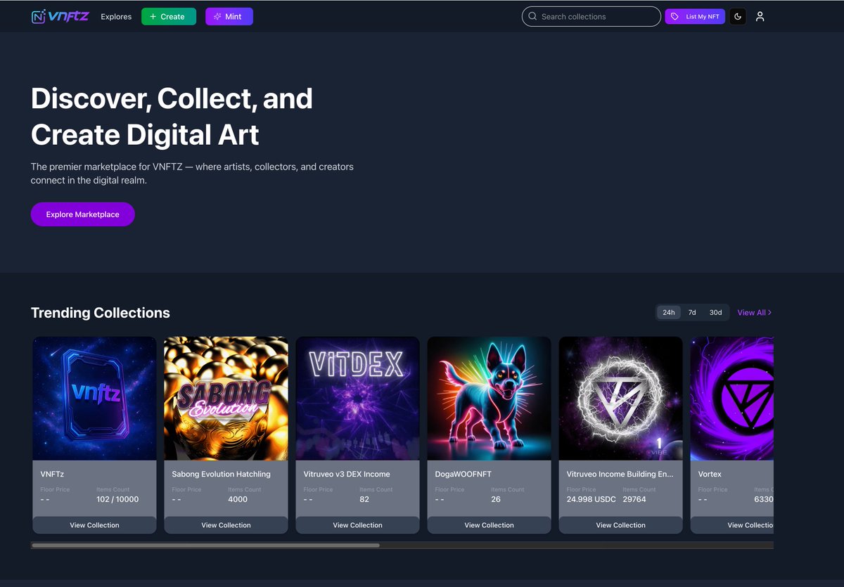 Spiritual Warrior (@spiritual_w_nft) on Twitter photo There is a new marketplace just launched on <a href="/vitruveochain/">Vitruveo Blockchain</a> Vitruveo Blockchain
Check out vnftz.xyz With an option of buying ART (including auction feature) And an easy way to buy all projects available right now.
The VNFTz NFT gives you passive income for life! There is a new marketplace just launched on <a href="/vitruveochain/">Vitruveo Blockchain</a> Vitruveo Blockchain
Check out vnftz.xyz With an option of buying ART (including auction feature) And an easy way to buy all projects available right now.
The VNFTz NFT gives you passive income for life!
