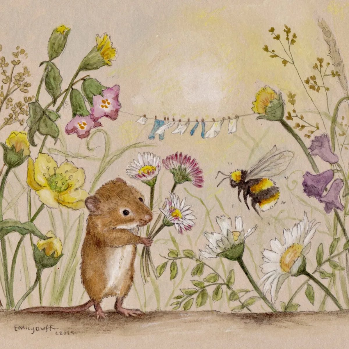 How beautiful the charming scene,
‘Tis far surpassing art,
Like purity in heavenly mien,
Reviving to the heart.

~ Eliza and Sarah Wolcott
🎨 Emily Duffin

#BookChatWeekly #ClassicLitMonday #Summer #Literature #Poetry #booktwt