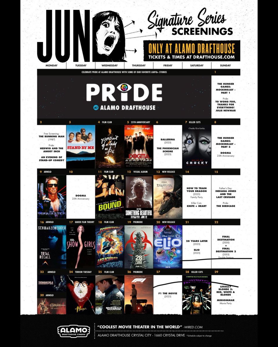 AlamoDC's tweet photo. Here’s what’s on the calendar this June at #AlamoDC.

Slide 1 - Ashburn
Slide 2 - Woodbridge
Slide 3 - DC Bryant Street
Slide 4 - Crystal City

What are you most excited about? Reply below! 👇 https://t.co/ZQ8hAftAfO