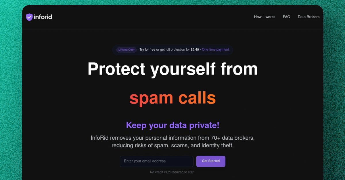 s0llyx's tweet image. Just built this with @lovable_dev automatically sends removal requests to data brokers to stop spam calls, emails, and protect against identity theft. No subscriptions, just one-time payment + free basic protection available

#lovable #lovabledev