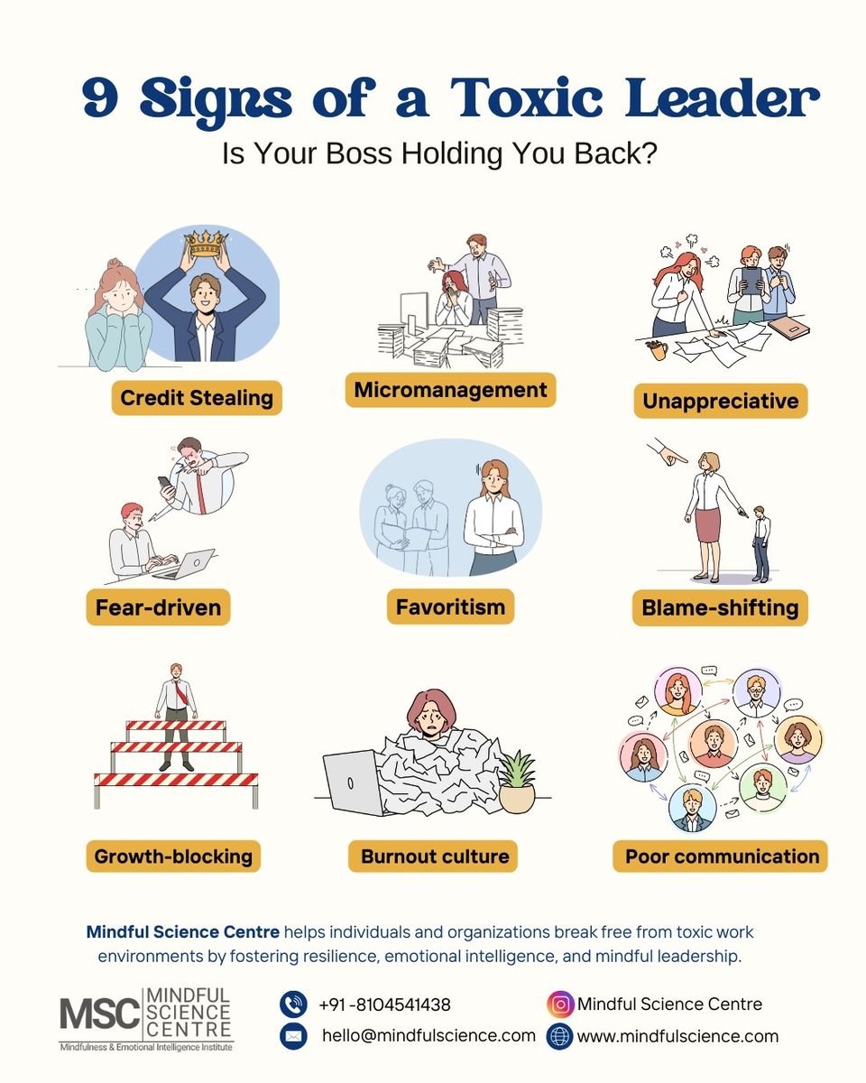 DrSWhitaker's tweet photo. 8 Signs of a #ToxicLeader
Is Your Boss Holding You Back? https://t.co/ULuXFdQ7ks