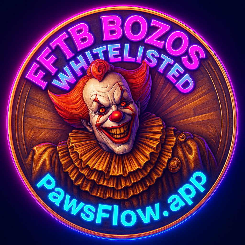 PAWSFLOW (@pawsflow) on Twitter photo We’ve worked with this team before and they are one passionate group!
Welcome <a href="/FFTBcro/">FFTheBozos | $FFTB</a> to the PAWSFLOW.app Whitelist!
You can win $FFTB from Bozos on day 1!
Fortune favors the Bozos, but will it favor you?
Find out this month. Yeah, this month! We’ve worked with this team before and they are one passionate group!
Welcome <a href="/FFTBcro/">FFTheBozos | $FFTB</a> to the PAWSFLOW.app Whitelist!
You can win $FFTB from Bozos on day 1!
Fortune favors the Bozos, but will it favor you?
Find out this month. Yeah, this month!