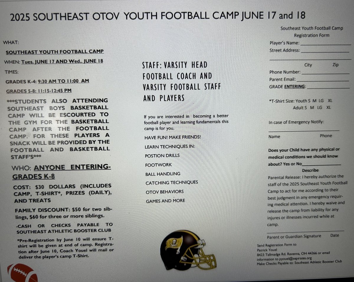 REMINDER: 16 DAYS LEFT UNTIL WE GET TO WORK WITH of our Youth and Middle School OTOV Dudes. Youth/MS Camp is June 17 and 18. Grades K-4 9:30-11 AM and Grades 5-8, 11:15- 12:45 PM. Cost is $30. Information is below. GET REGISTERED! #OTOV