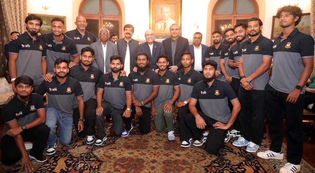 PPP (@mediacellppp) on Twitter photo President <a href="/AAliZardari/">AsifAliZardari</a> in a group photo with members of the Bangladesh Cricket Team, at Governor House, Lahore President <a href="/AAliZardari/">AsifAliZardari</a> in a group photo with members of the Bangladesh Cricket Team, at Governor House, Lahore