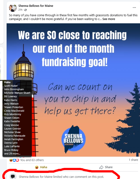 #Maine #MEpolitics
Censoring the Mainers who are suppose to vote for you is not a winning strategy.