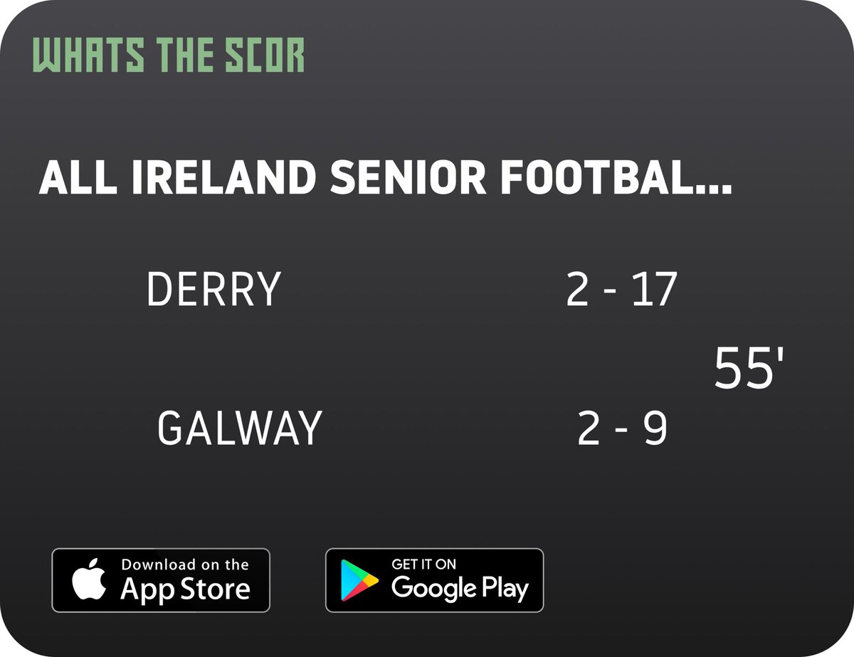 Galway GAA Official (@galway_gaa) on Twitter photo Get Live Score Updates straight to your phone, download Whats The Scor. Follow us on <a href="/WhatstheScor/">Whats The Scór</a> Get Live Score Updates straight to your phone, download Whats The Scor. Follow us on <a href="/WhatstheScor/">Whats The Scór</a>