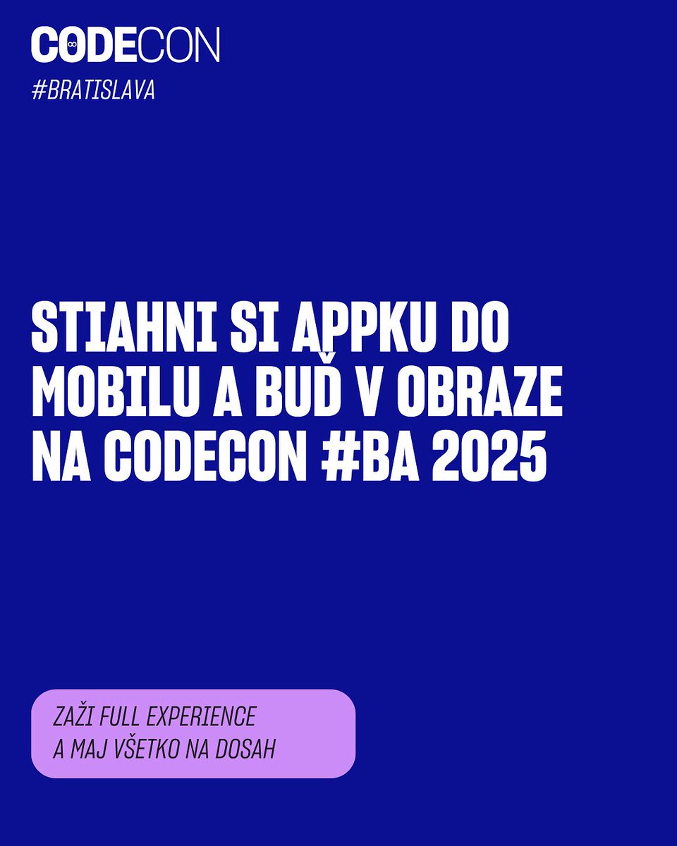 codeconSK's tweet image. Tento rok na CODECON #Bratislava nenájdeš papierový program – pripravili sme pre teba pohodlnú mobilnú appku, ktorá ti umožní mať celé dianie konferencie na dlani. Zaži full experience a nainštaluj si appku ešte dnes.
👉 Link na stiahnutie: rb.gy/pvwsdp